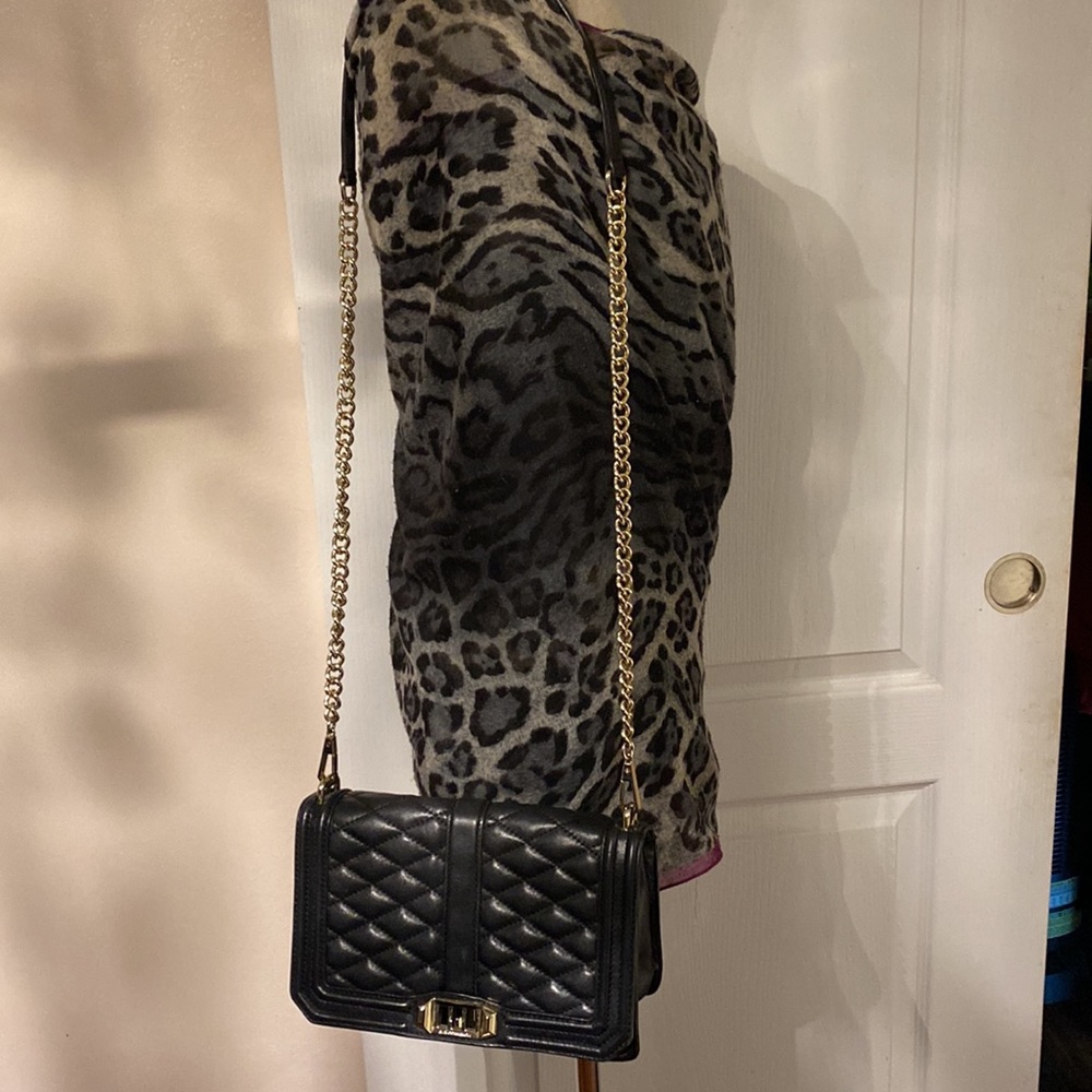 Elegant Rebecca minkoff Black crossbody Quilted Chain Bag - Picture 2 of 8